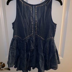 Abercrombie navy studded tank top